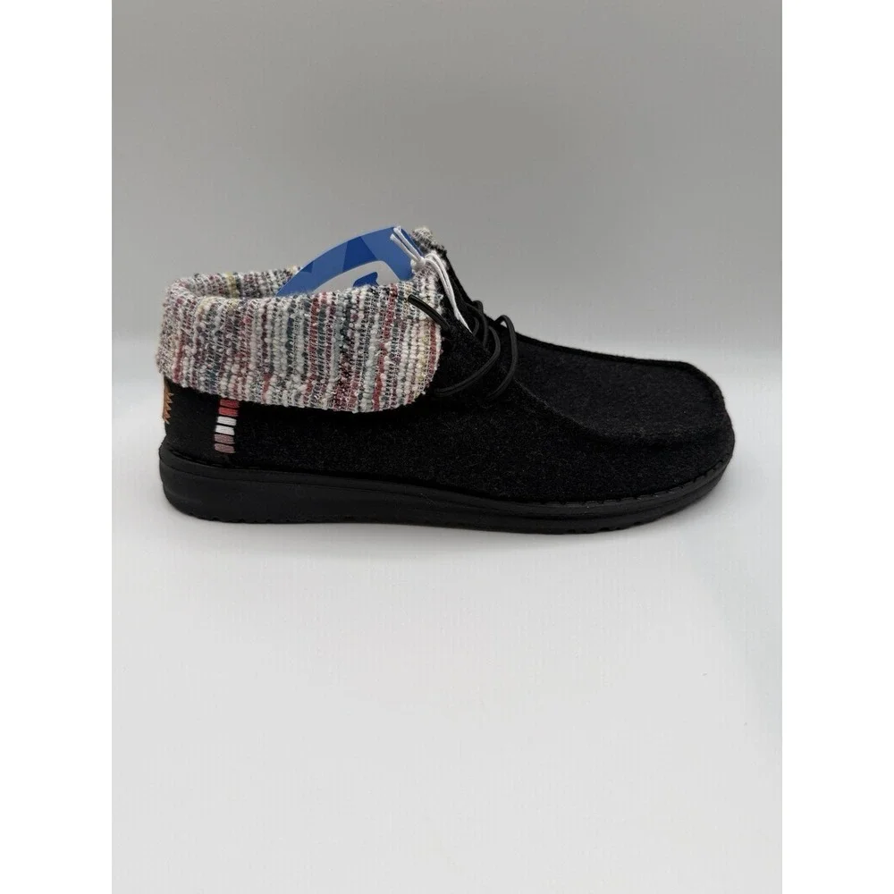 Hey Dude Wendy Fold Youth Baja Black Slip On,Youth YT 5,EU 37, NWOB